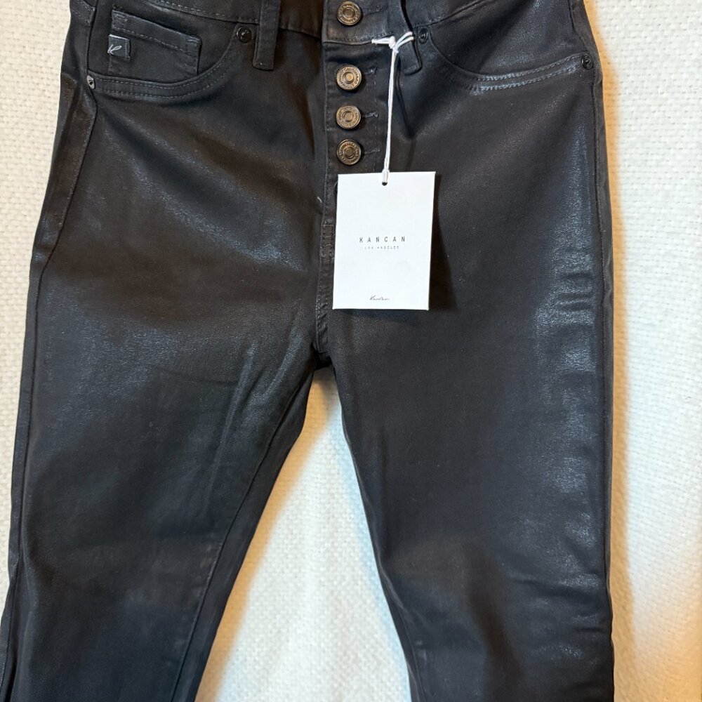 Kancan Black Coated Button Fly Skinny Jeans 7/27